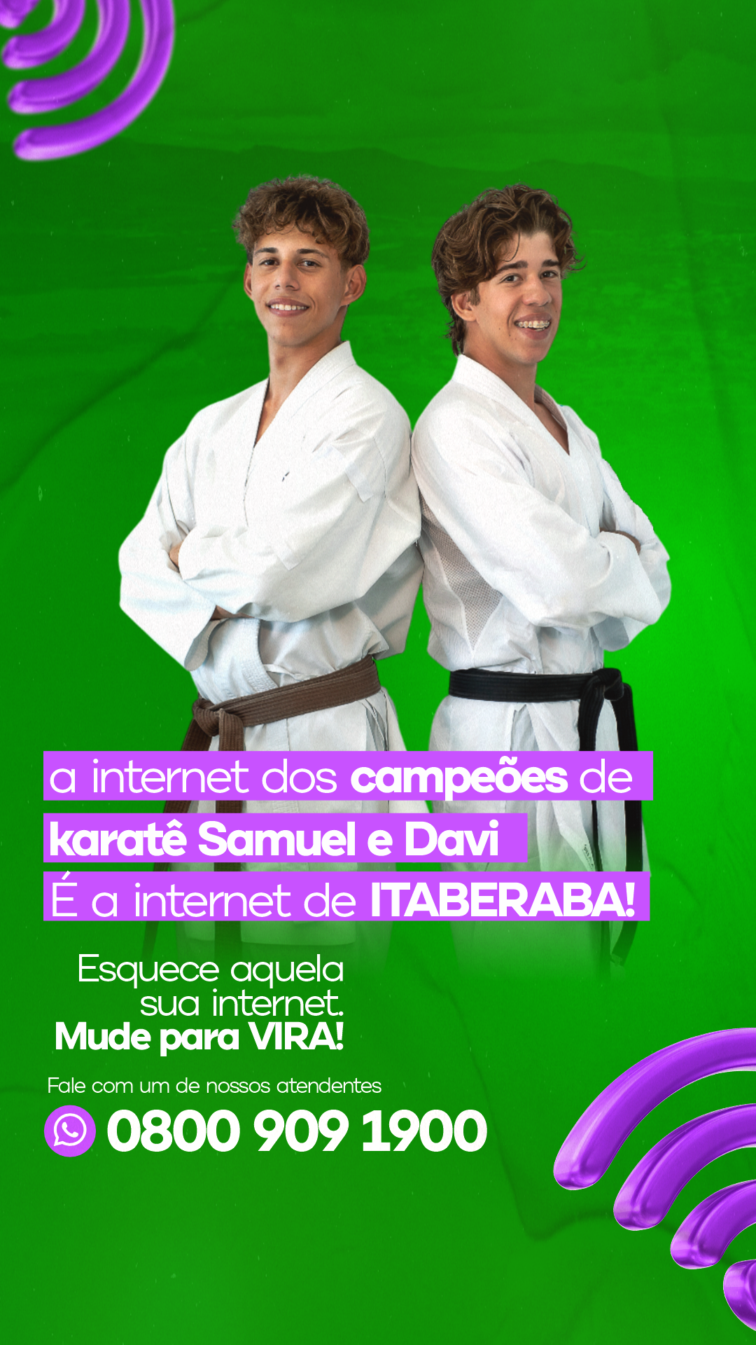 A internet dos campeões Samuel e Davi